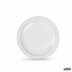 Set van herbruikbare borden Algon Wit Plastic 22 x 22 x 1,5 cm (6 Stuks)