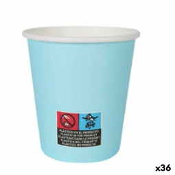 Glazenset Algon Karton Wegwerp 200 ml Blauw 36 Stuks (24 Onderdelen)