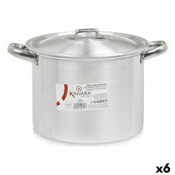 Casserolepan met deksel Zilverkleurig Aluminium 31 x 20 x 24 cm (6 Stuks)