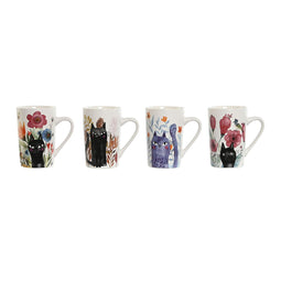 Mok Home ESPRIT Multicolour Porselein Kat (4 Stuks)