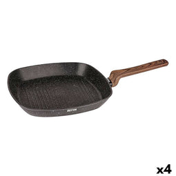 Grillpan Quttin Ecological Zwart Gehard aluminium 28,5 x 48,5 cm (4 Stuks)