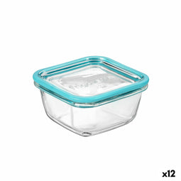 Vierkante Lunchtrommel met Deksel Bormioli Rocco Frigoverre Future Transparant Glas 420 ml (12 St...