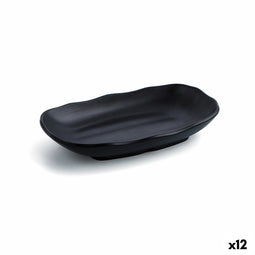 Diep bord Quid A'bordo Zwart Plastic 25,5 cm (12 Stuks)