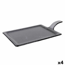 Dienblad Viejo Valle Zwart Glas 46 x 27 cm (4 Stuks)