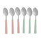Set Lepels Groen Roze Zilverkleurig Roestvrij staal Plastic 18,7 cm (12 Stuks)