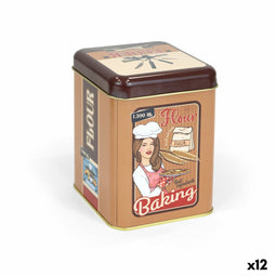 Metalen Blik Quttin Meel Metaal 10,5 x 10,5 x 14 cm (12 Stuks)