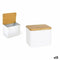 Zoutvaatje met deksel Privilege Metaal Bamboe 14 x 11 x 11 cm (12 Stuks) (14 x 11 x 11 cm)