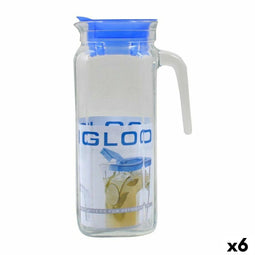 Kruik Borgonovo Igloo Transparant Glas Blauw 1,2 L (6 Stuks)