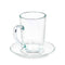 Kopje met schoteltje Transparant Glas 200 ml (6 Stuks)