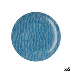 Eetbord Ariane Ripple Blauw Keramisch 25 cm (6 Stuks)