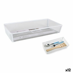 Bestekorganizer Confortime Metaal Wit 30 x 15,24 x 5,2 cm (12 Stuks)