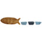 Set voor voorgerechtjes Home ESPRIT Blauw Marineblauw Porselein Acacia Vis Mediterrane 28 x 9,7 x...