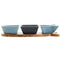 Set voor voorgerechtjes Home ESPRIT Blauw Marineblauw Porselein Acacia Vis Mediterrane 28 x 9,7 x...