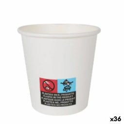 Glazenset Algon Karton Wegwerp Wit 36 Stuks 120 ml (30 Onderdelen)