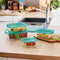 Rechthoekige lunchbox met deksel Luminarc Keep'n Lagon 12 x 8,5 x 5,4 cm Turkoois 380 ml Glas (6...