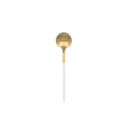 Set Lepels Bidasoa Gio Gouden Koffie Wit Metaal 12 Stuks