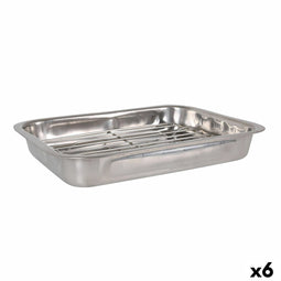 Ovenschaal Quttin Staal Zilverkleurig Rechthoekig 32,7 x 23,5 cm (6 Stuks)