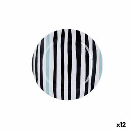 Dessertbord Bidasoa Zigzag Multicolour Keramisch 19 cm Strips (12 Stuks)