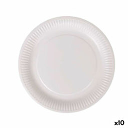 Bordenset Algon Wegwerp Wit Karton 23 cm (10 Stuks)