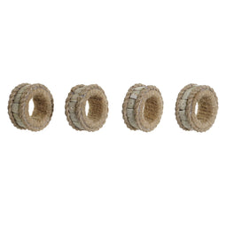 Servetring DKD Home Decor Natuurlijk Jute Hars Aluminium 6 x 3 x 6 cm 4 Onderdelen