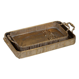 Snackdienblad Gouden Ijzer 50,5 x 26 x 9 cm (2 Stuks)