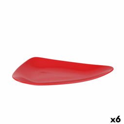 Snackdienblad Keramisch Rood 31 x 18 x 4 cm (6 Stuks)