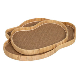 Dienblad Natuurlijk 46,5 x 34 x 3,5 cm (2 Stuks)