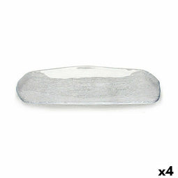 Serveerschaal Oasis Transparant Glas 24 x 3,5 x 37,5 cm (4 Stuks)