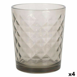 Glazenset Sweet Home Diamonds Grijs 360 ml 6 Onderdelen (4 Stuks)