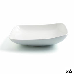 Diep bord Ariane Vital Vierkant Keramisch Wit (Ø 21 cm) (6 Stuks)