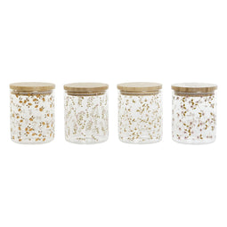 Tin DKD Home Decor Bamboe Borosilicaatglas Shabby Chic 700 ml 10 x 10 x 12,5 cm (4 Stuks)
