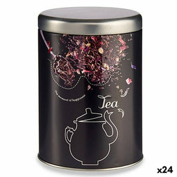 Tin Thee Zwart Metaal 1 L 10,5 x 15 x 10,5 cm (24 Stuks)