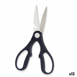 Schaar Zwart Zilverkleurig Roestvrij staal 8,3 x 19,5 x 1,3 cm (12 Stuks)