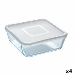 Vierkante Lunchtrommel met Deksel Pyrex Cook & Freeze 2 L 19 x 19 cm Transparant Siliconen Glas (...