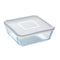 Vierkante Lunchtrommel met Deksel Pyrex Cook & Freeze 2 L 19 x 19 cm Transparant Siliconen Glas (...