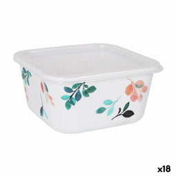 Vierkante Lunchtrommel met Deksel La Mediterránea Alba Melamine 13 x 13 x 6,5 cm (18 Stuks)