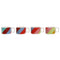 Set van koffiekopjes DKD Home Decor Wit Multicolour Lichtbruin Metaal Bamboe 260 ml