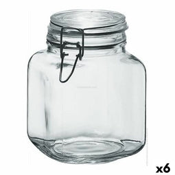 Glazen pot Borgonovo 33211 Hermetisch Transparant 1,7 L 12 x 12 x 17 cm (6 Stuks)