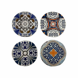Onderzetters DKD Home Decor Tegel 10,8 x 10,8 x 0,7 cm