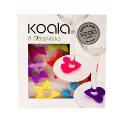 Identificatoren voor glazen Koala Ster Plastic Multicolour 8 Onderdelen (12,8 x 5 x 13,7 cm)