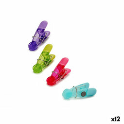 Clips on zakjes dicht te maken Multicolour Natuurlijk rubber Plastic 4 Onderdelen Magnetisch (12...