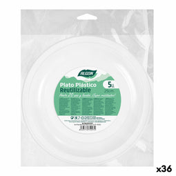 Set van herbruikbare borden Algon Cirkelvormig Wit Plastic (36 Stuks)