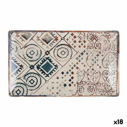 Serveerschaal La Mediterránea Grecia Porselein Rechthoekig 25,3 x 15 x 1,8 cm (18 Stuks)