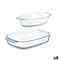 Set van trays Transparant Borosilicaatglas 700 ml 2 L (6 Stuks)
