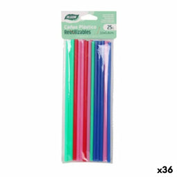 Herbruikbare Rietjes Algon Multicolour Plastic 36 Stuks 22 cm 6 mm