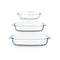 Set van trays Transparant Borosilicaatglas 700 ml 2 L 3,8 L (4 Stuks)