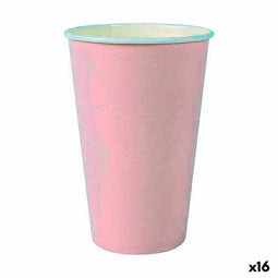 Glazenset Algon Wegwerp Karton Roze 7 Onderdelen 450 ml (16 Stuks)