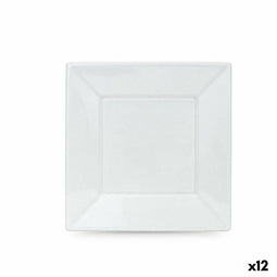 Set van herbruikbare borden Algon Wit Plastic 23 x 23 x 2 cm (24 Stuks)