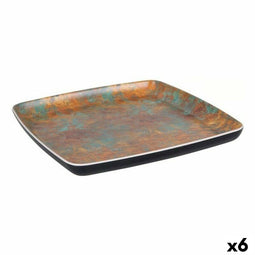 Schotel Viejo Valle Goji Melamine Zwart Vierkant 27 x 27 x 2,5 cm (6 Stuks)