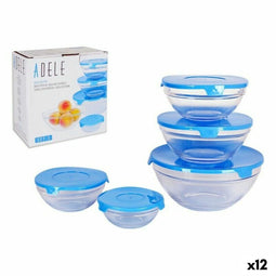 Kom Adele Met deksel Stapelbaar 5 Onderdelen Blauw 17 (12 Stuks)